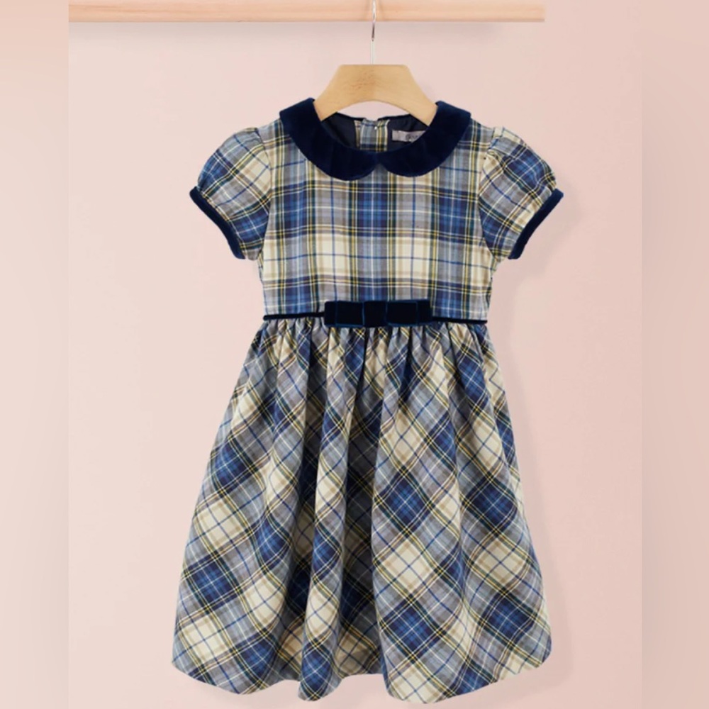 Baby Girl Blue Tartan Dress